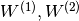 W^{(1)}, W^{(2)}