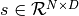 s \in \mathcal{R}^{N \times D}